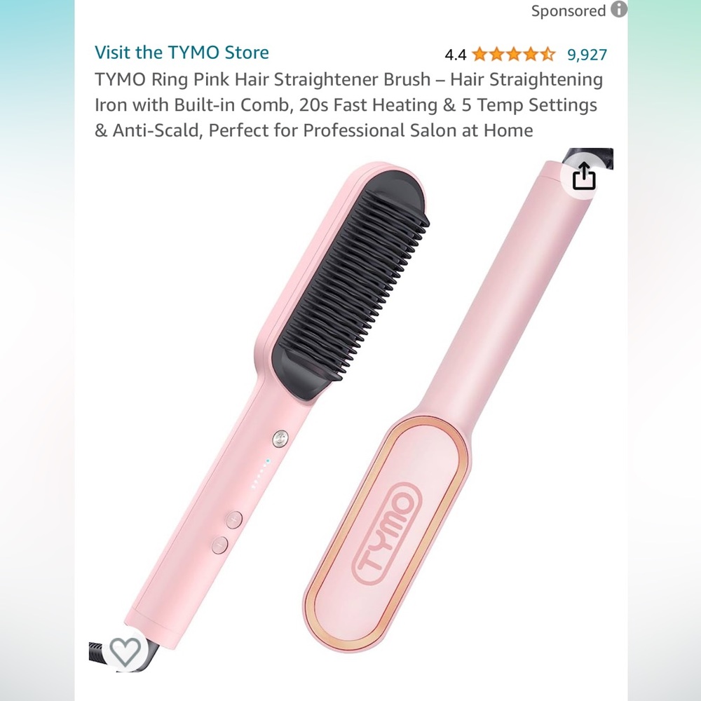 Hair straightening brush